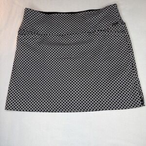 S.C.&CO. Women's XL Golf Skort Black White Geometric Pull-On Built-In Shorts